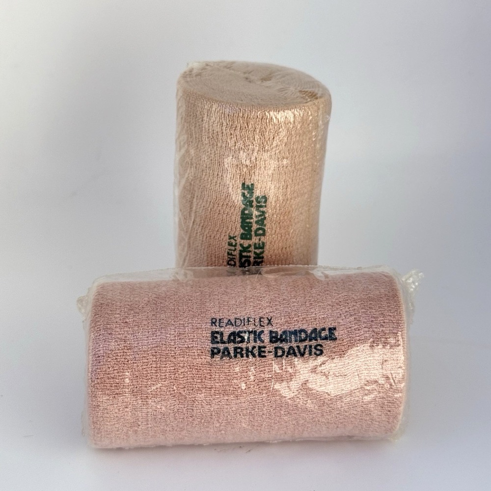 Lot of 2 VTG Parke-Davis Readiflex Elastic‎ Bandages – NOS Sealed w/ Clips